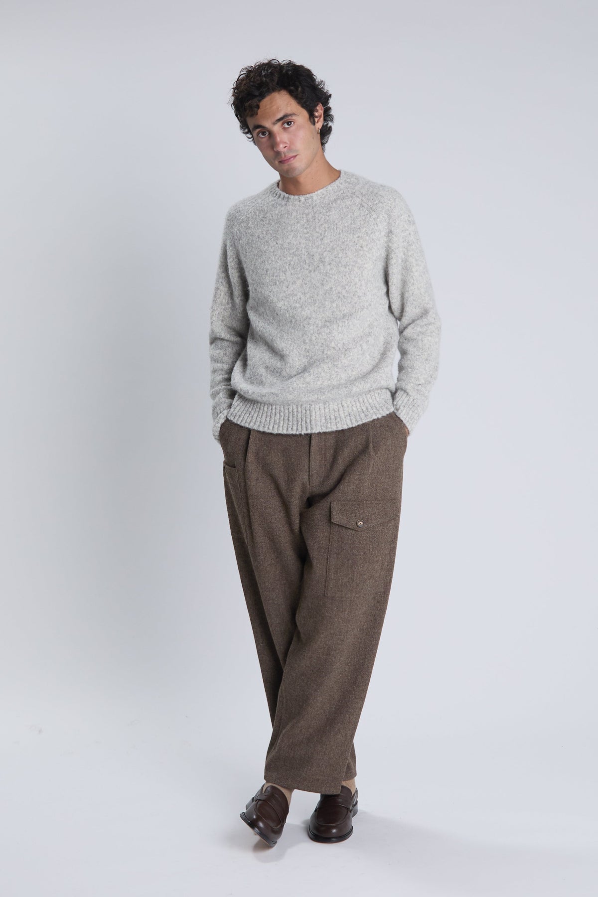 John sweater in mottled grey