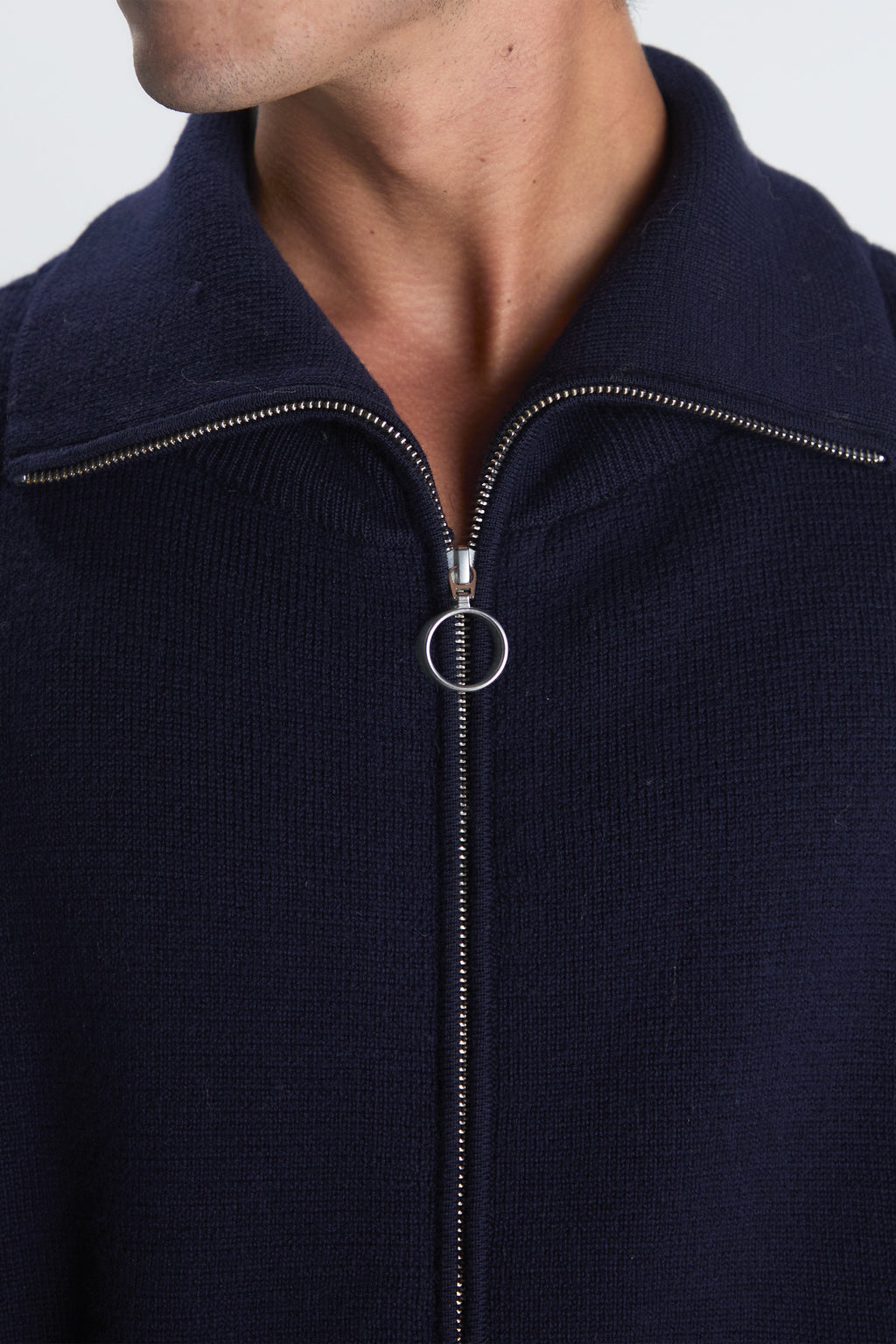 Torino zipped sweater in navy
