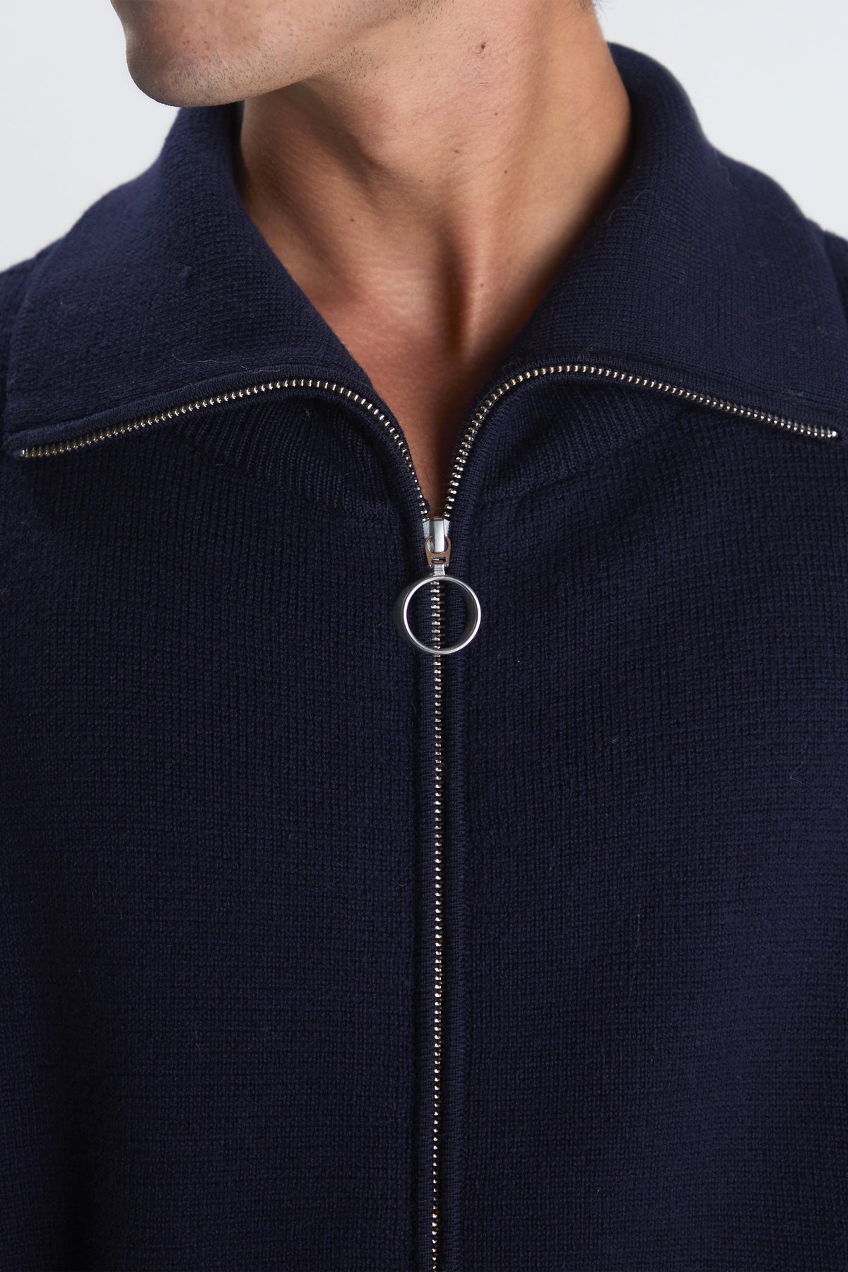 Torino zipped sweater in navy