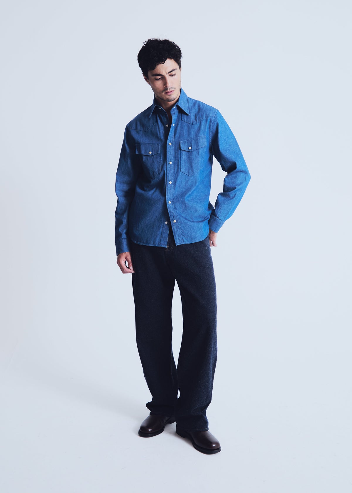 Camargue shirt in greencast denim