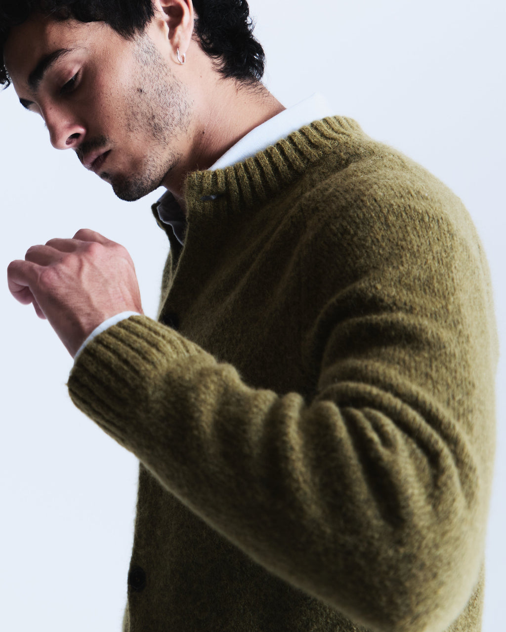 Archie cardigan in lichen green