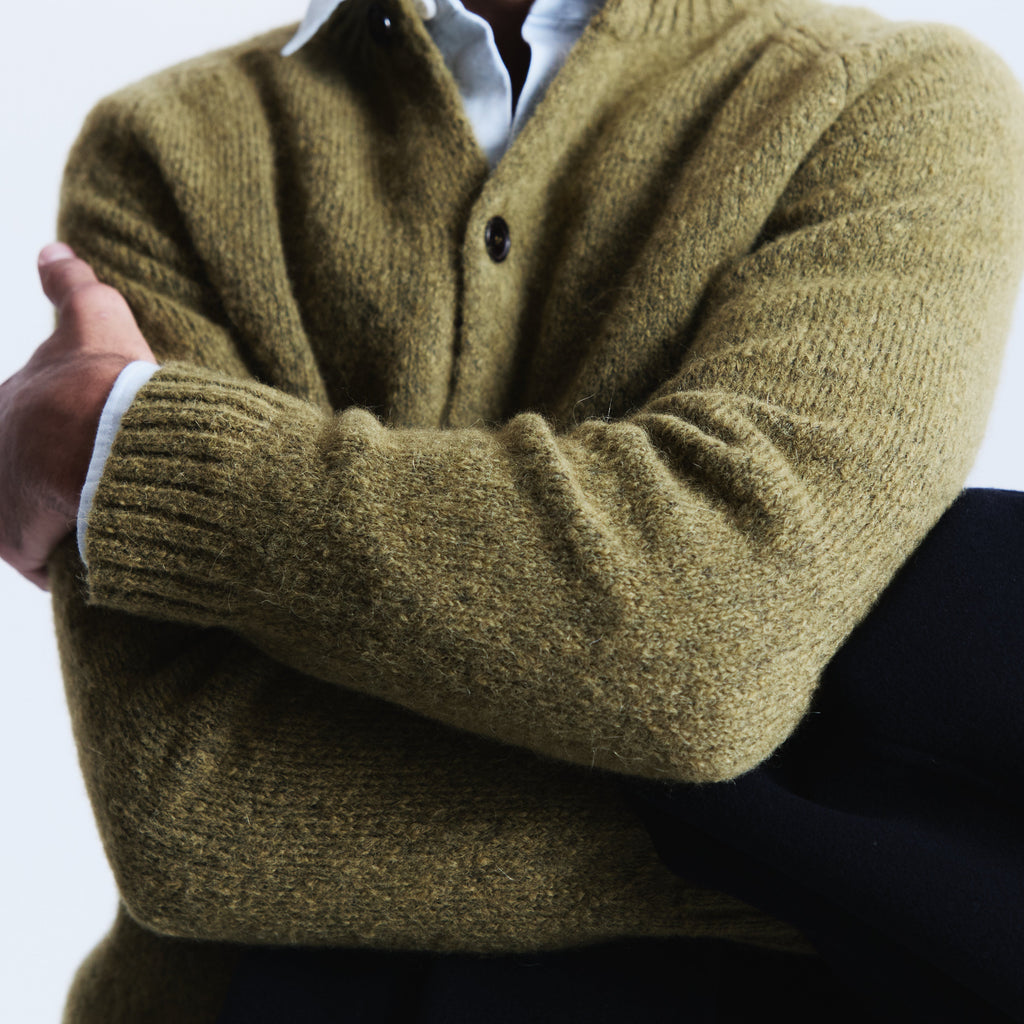 Archie cardigan in lichen green