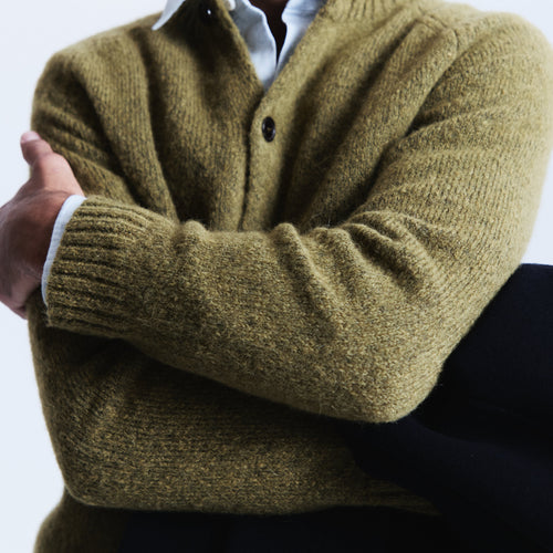 Archie cardigan in lichen green