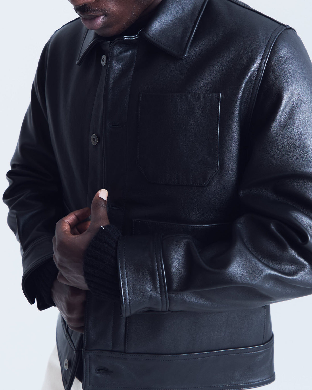 Dillon jacket in black leather