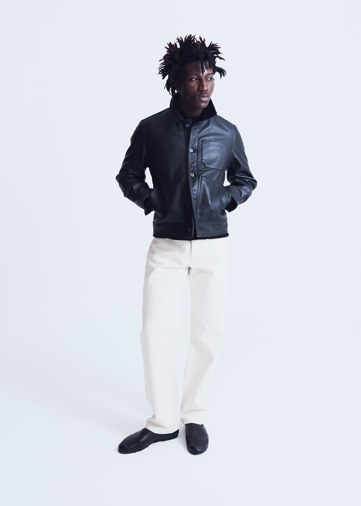 Dillon jacket in black leather
