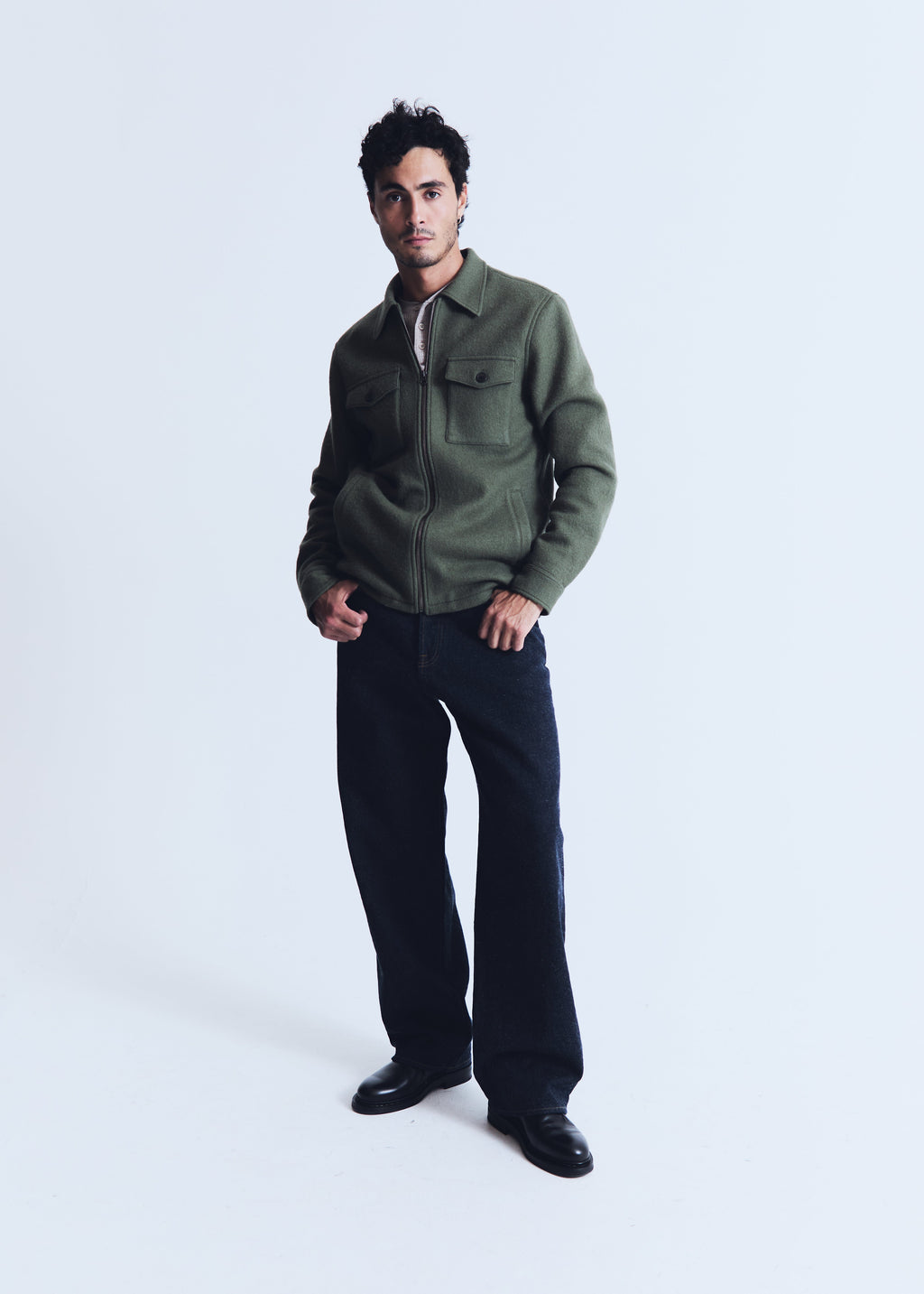 Messina overshirt in loden green