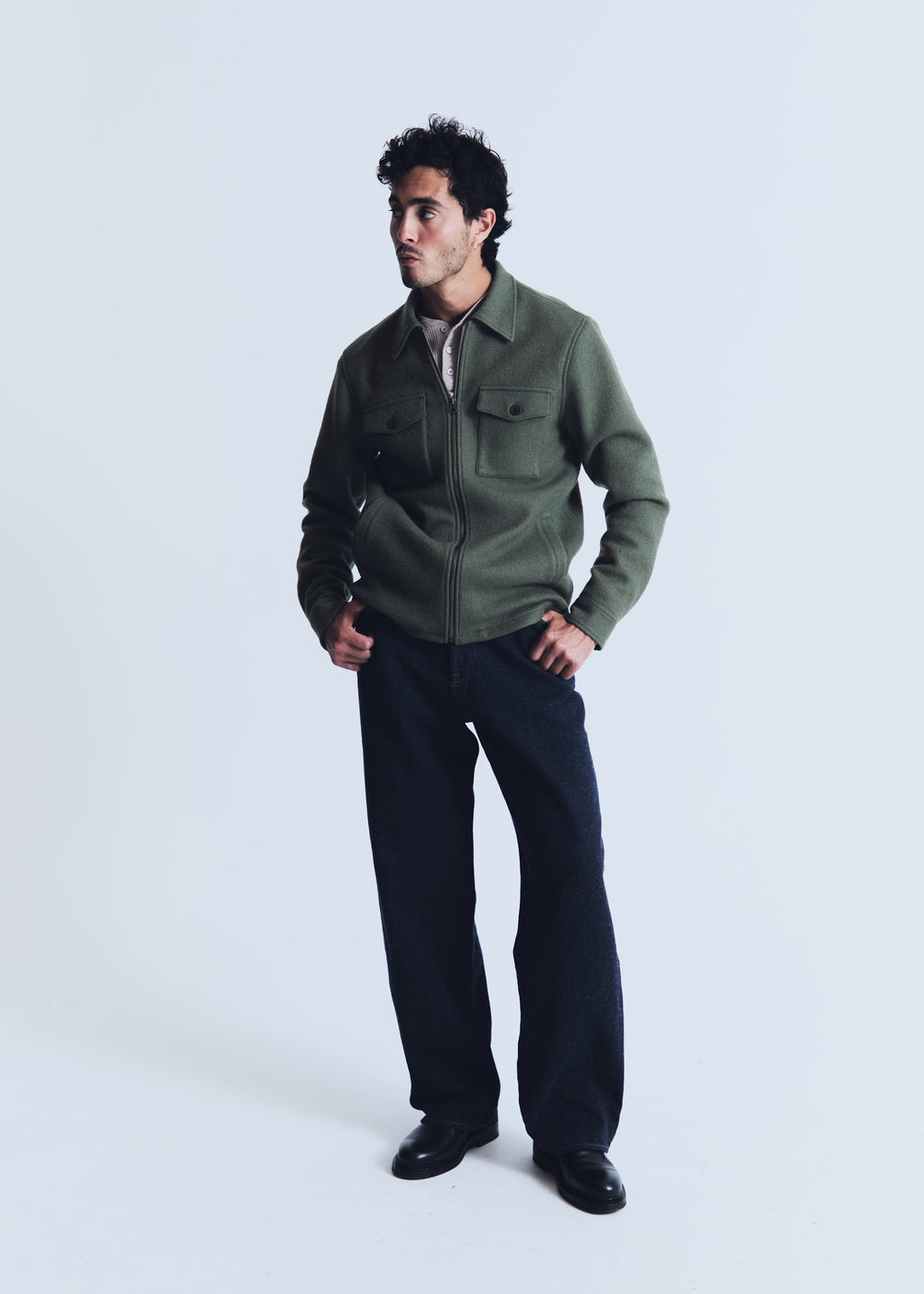 Messina overshirt in loden green