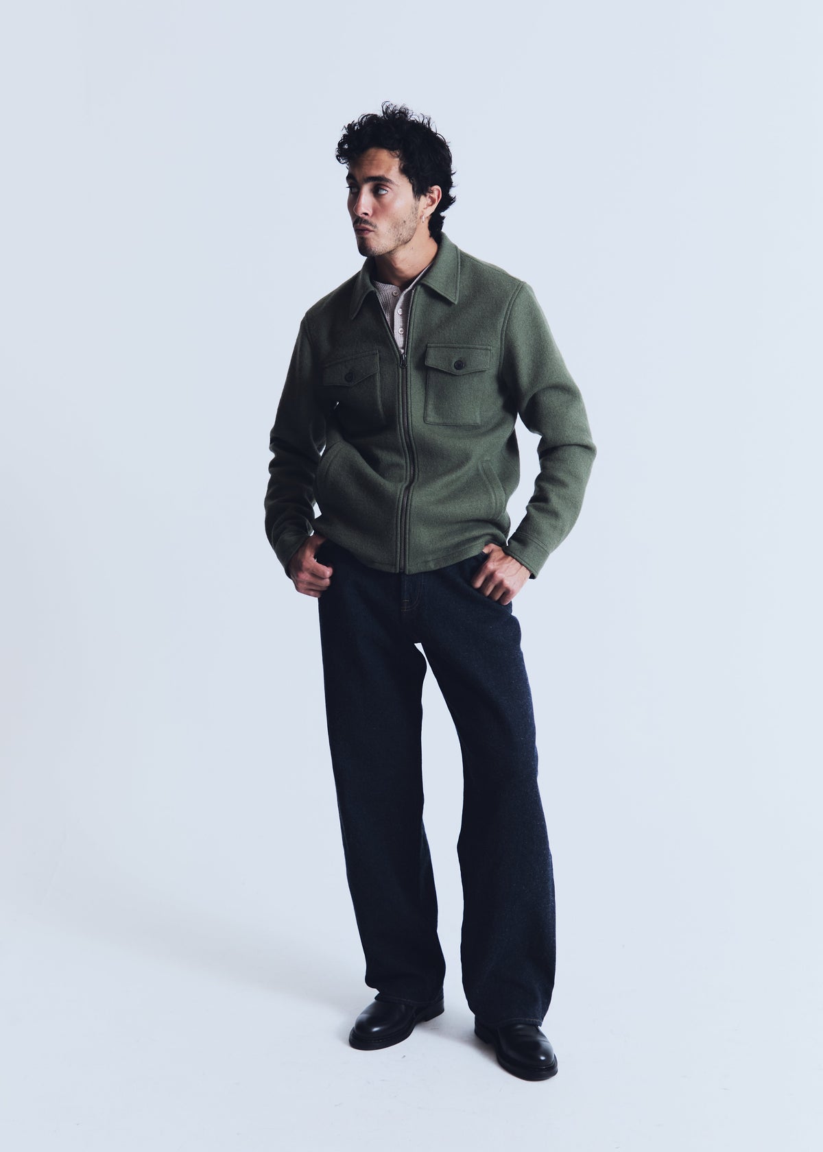 Messina overshirt in loden green