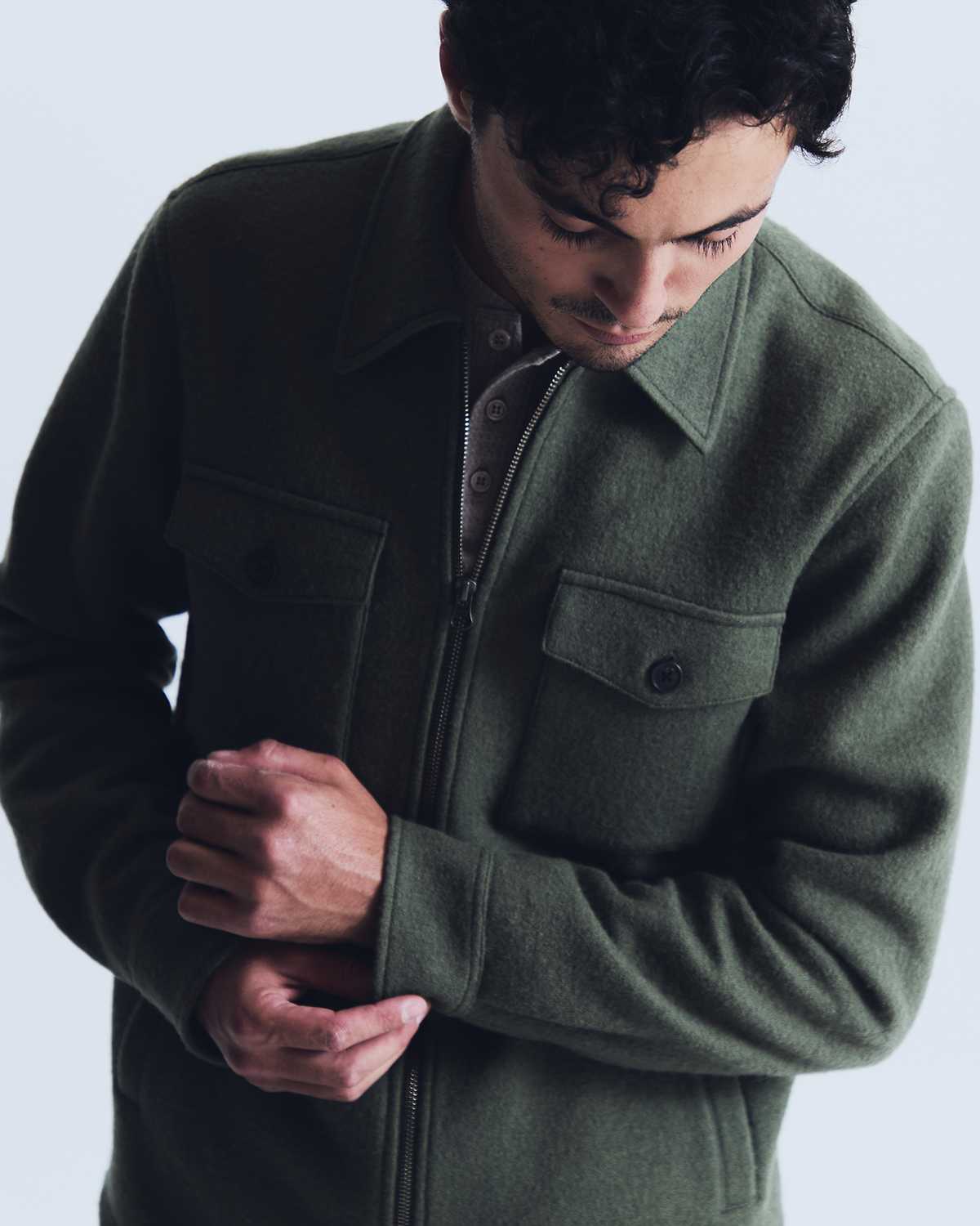 Messina overshirt in loden green